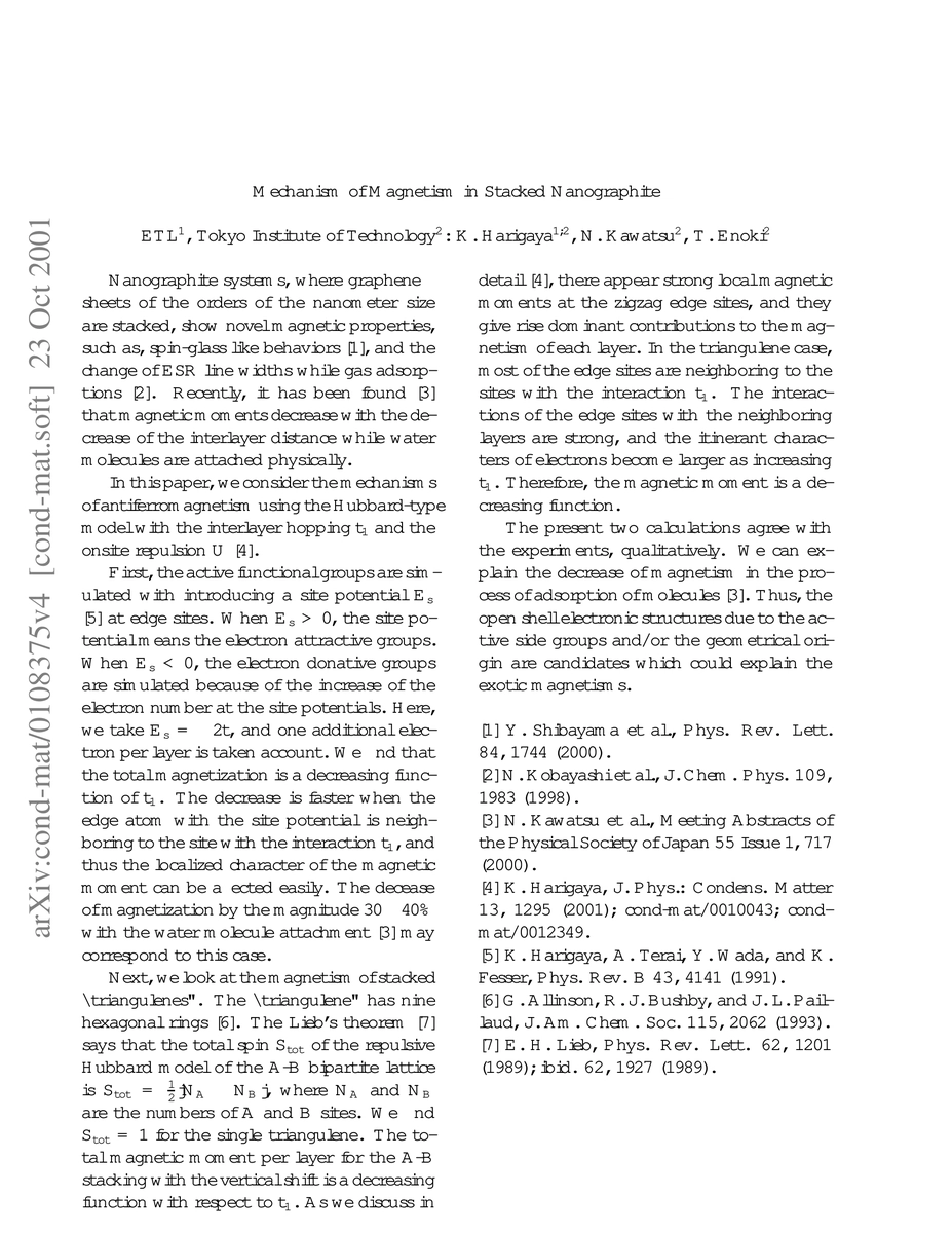 Thumbnail for Mechanism of Magnetism in Stacked Nanographite