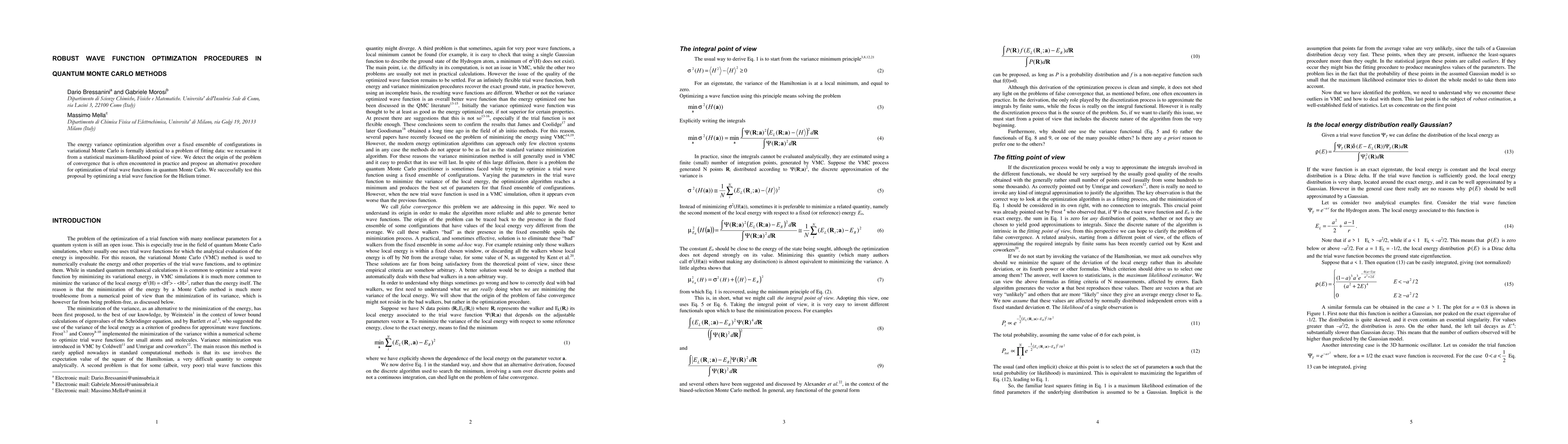 Thumbnail for Robust wave function optimization procedures in quantum Monte Carlo
  methods