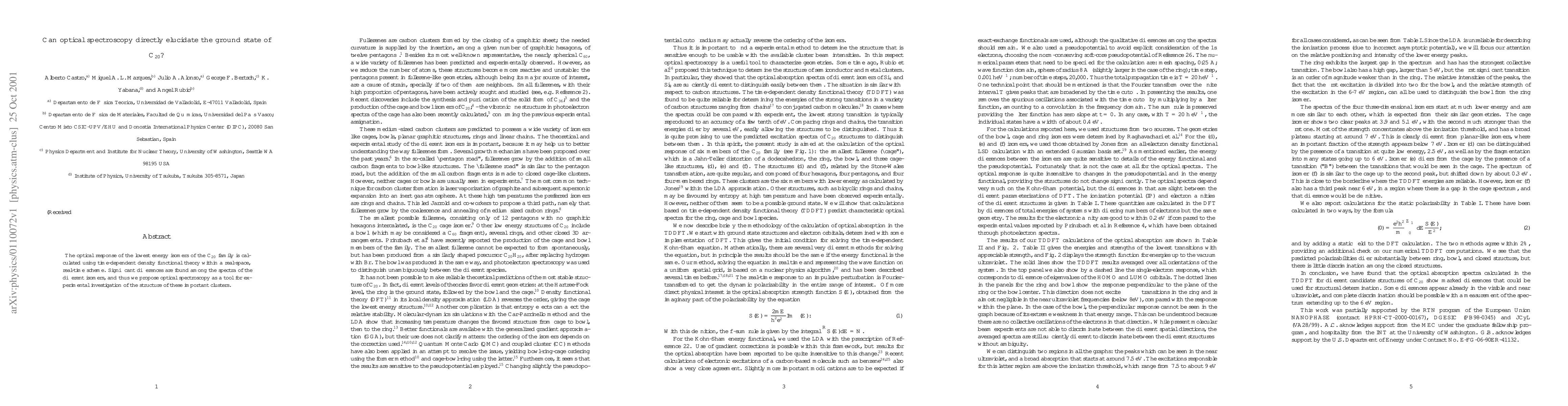 Thumbnail for Can optical spectroscopy directly elucidate the ground state of C20?