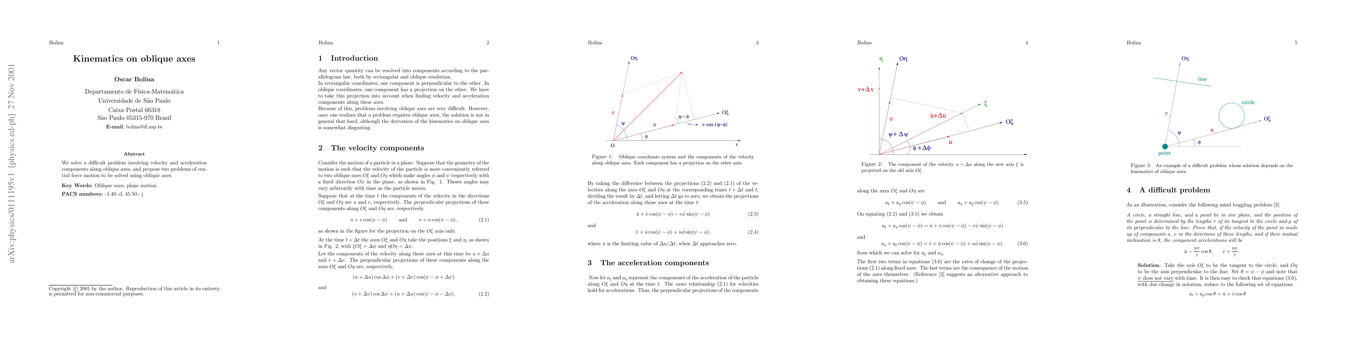 Thumbnail for Kinematics on oblique axes