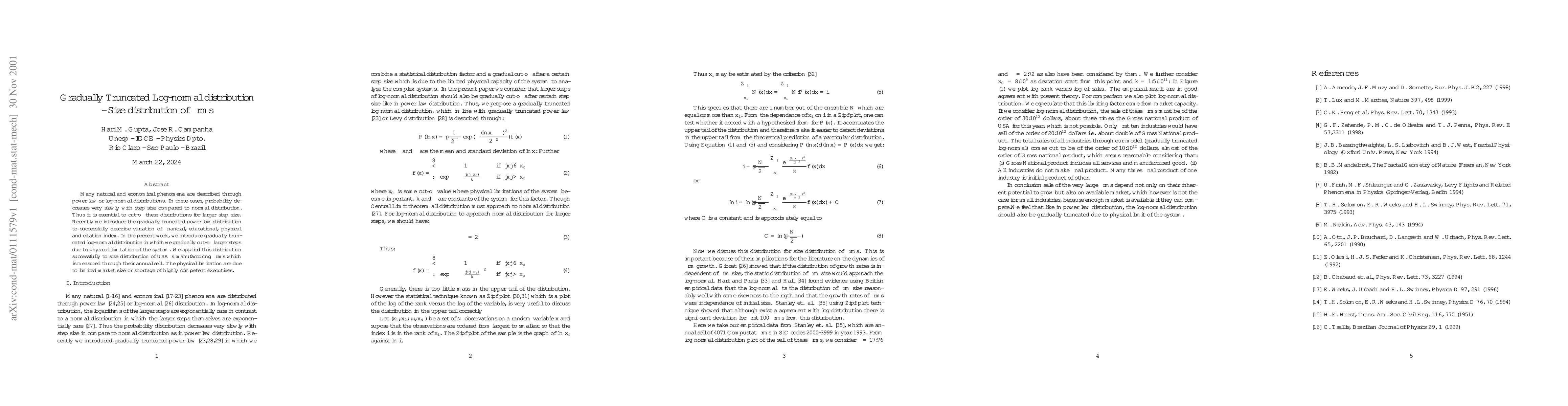 Thumbnail for Gradually Truncated Log-normal distribution - Size distribution of firms
