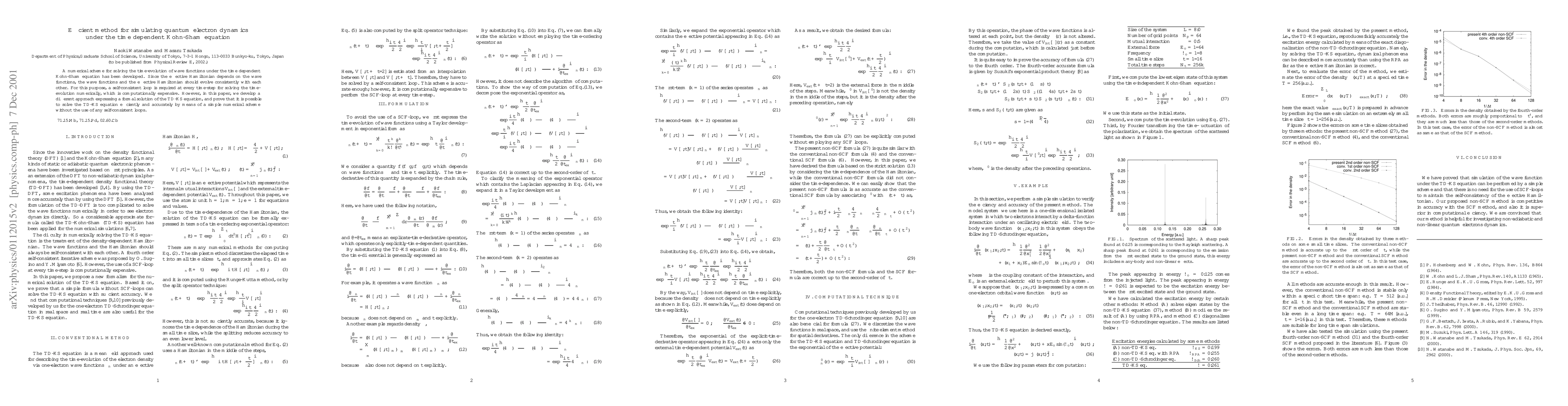 Thumbnail for Efficient method for simulating quantum electron dynamics under the time
  dependent Kohn-Sham equation