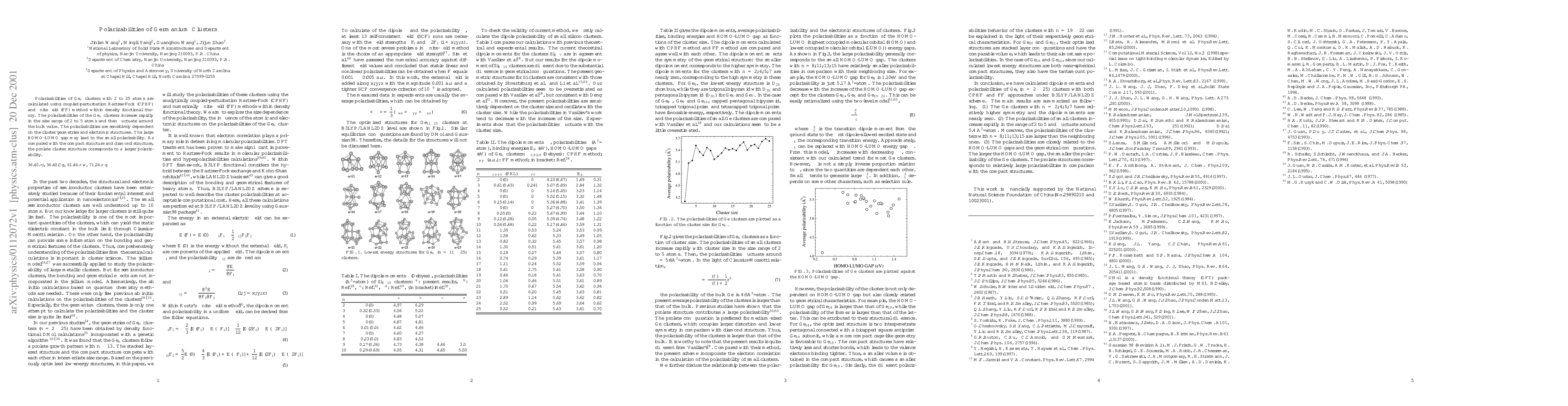 Thumbnail for Polarizabilities of germanium clusters