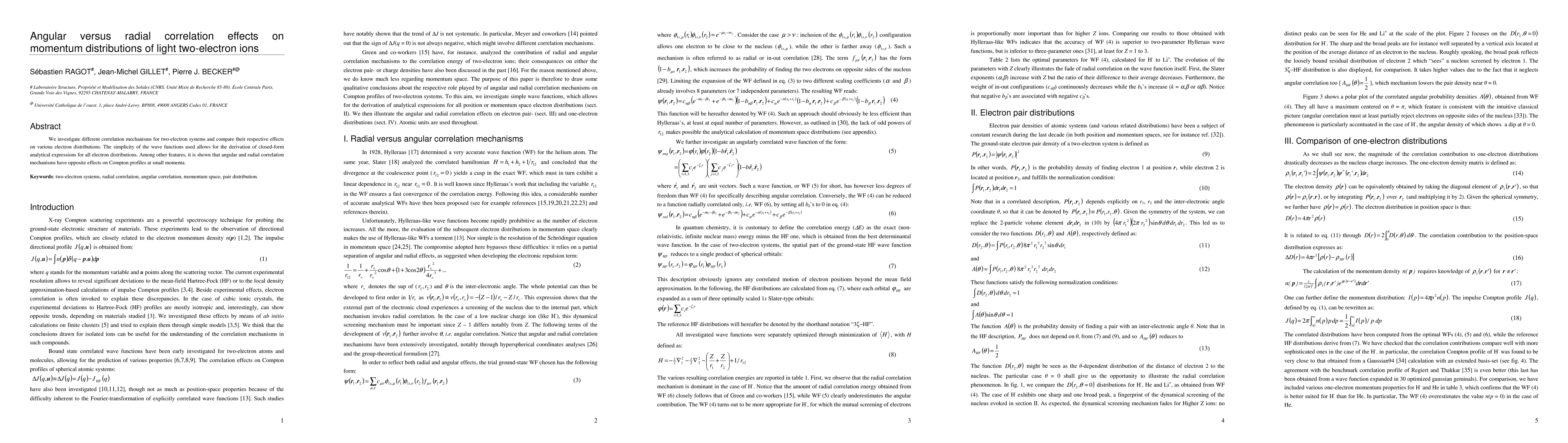 Thumbnail for Angular versus radial correlation effects on momentum distributions of
  light two-electron ions