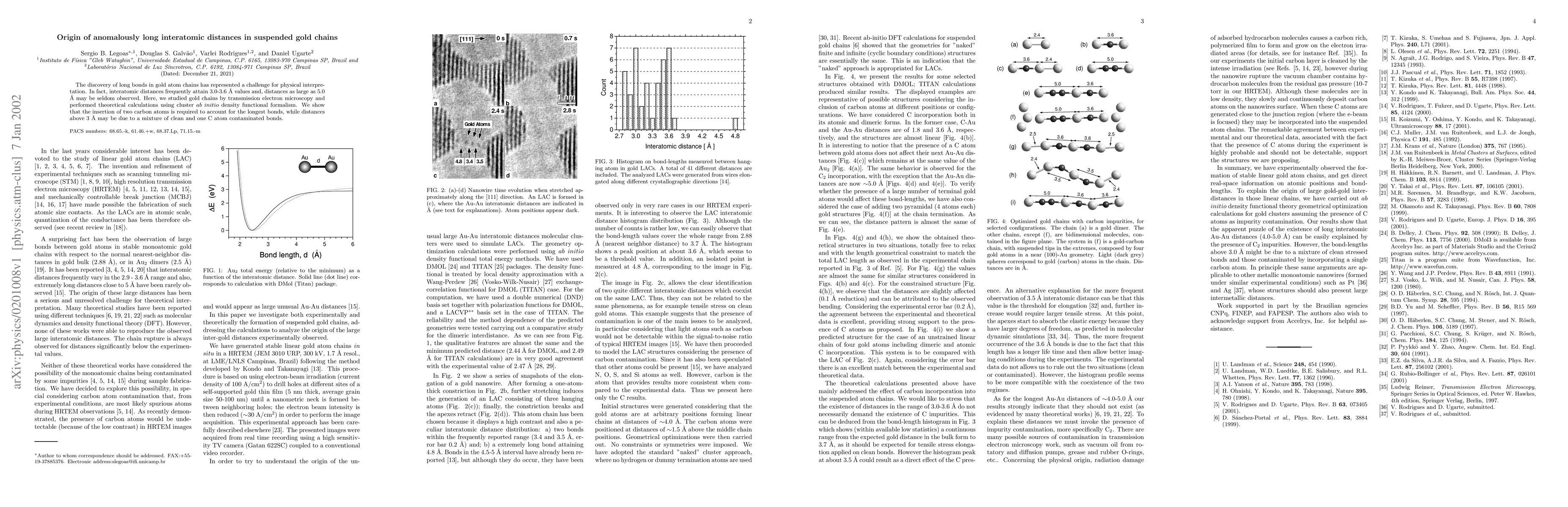 Thumbnail for Origin of anomalously long interatomic distances in suspended gold
  chains