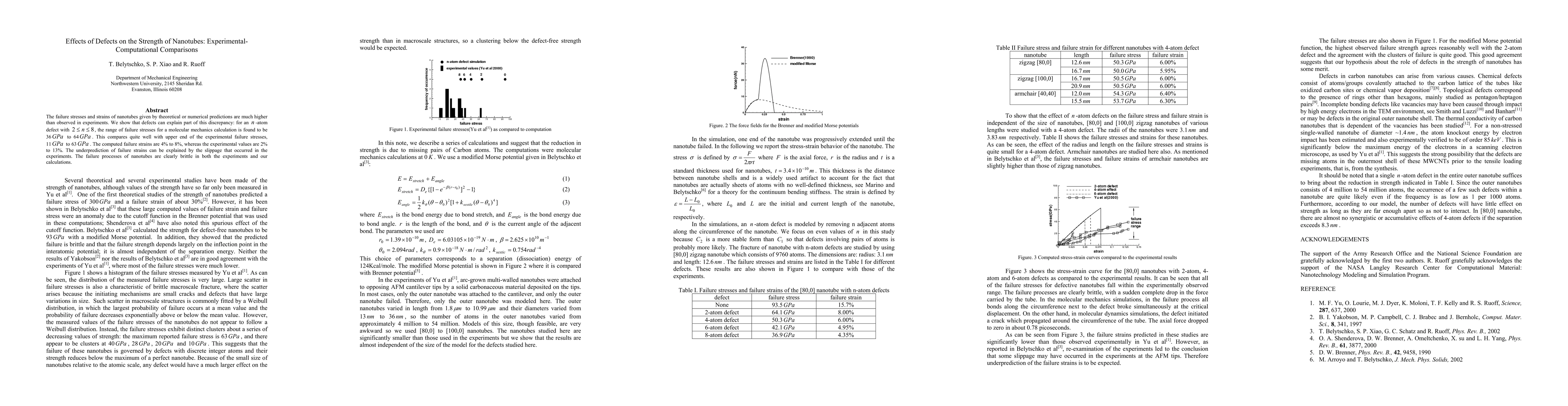 Thumbnail for Effects of Defects on the Strength of Nanotubes:
  Experimental-Computational Comparisons