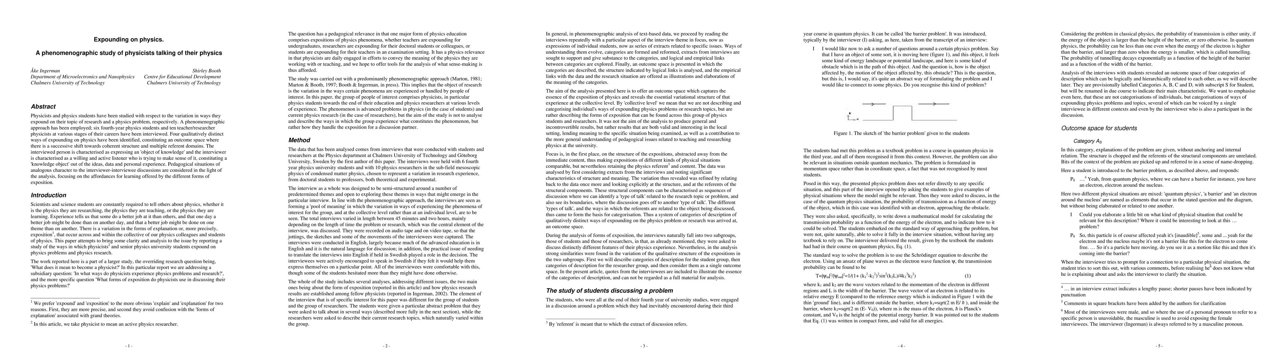 Thumbnail for Expounding on physics -- A phenomenographic study of physicists talking
  of their physics