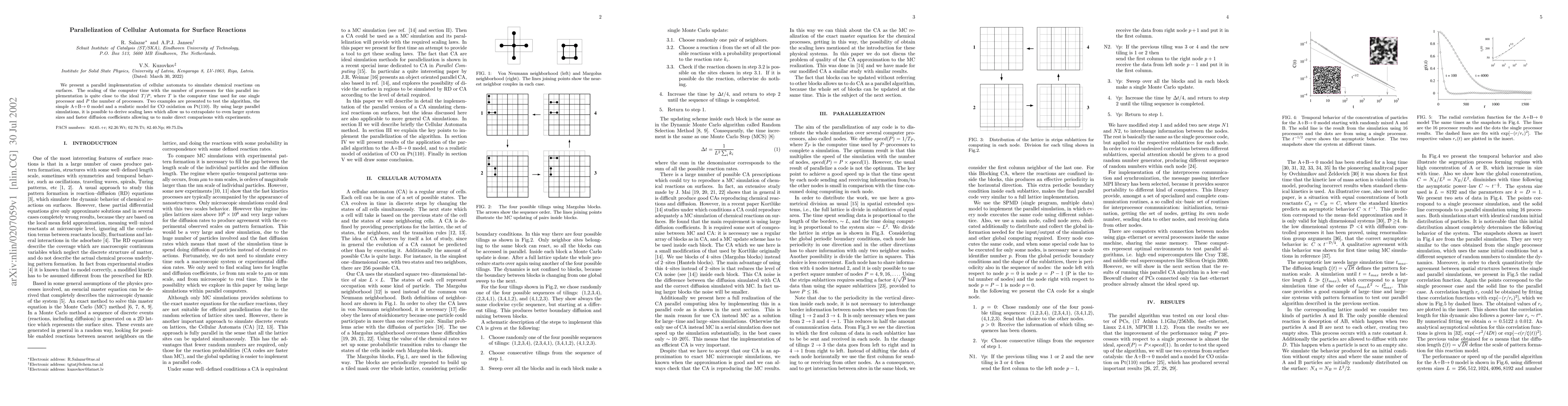 Thumbnail for Parallelization of Cellular Automata for Surface Reactions