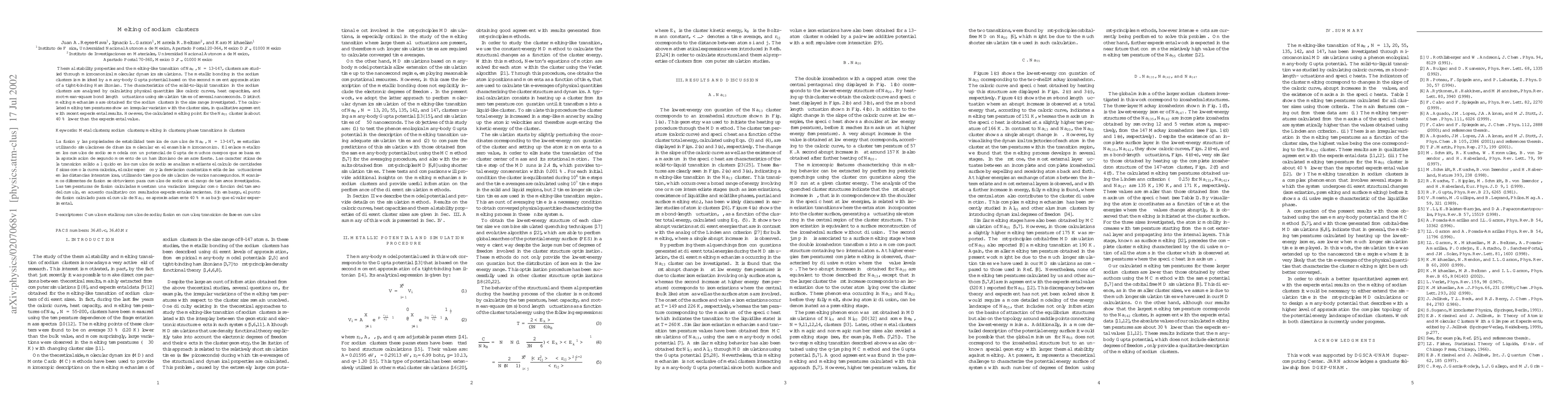 Thumbnail for Melting of sodium clusters