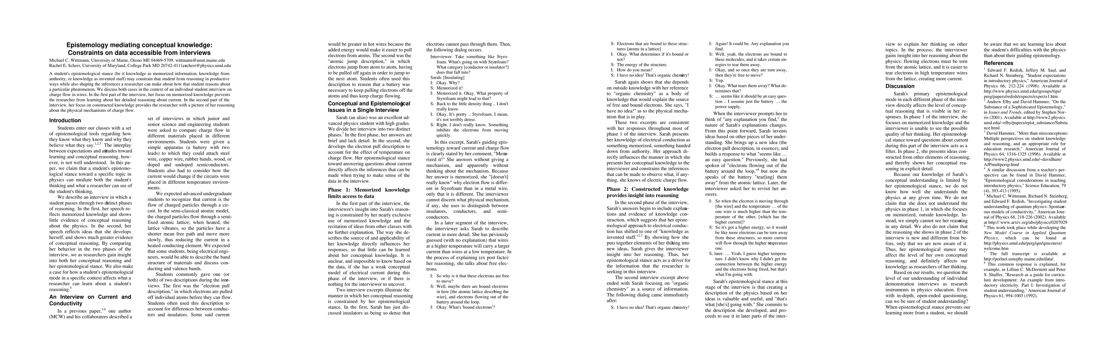 Thumbnail for Epistemology mediating conceptual knowledge: Constraints on data
  accessible from interviews