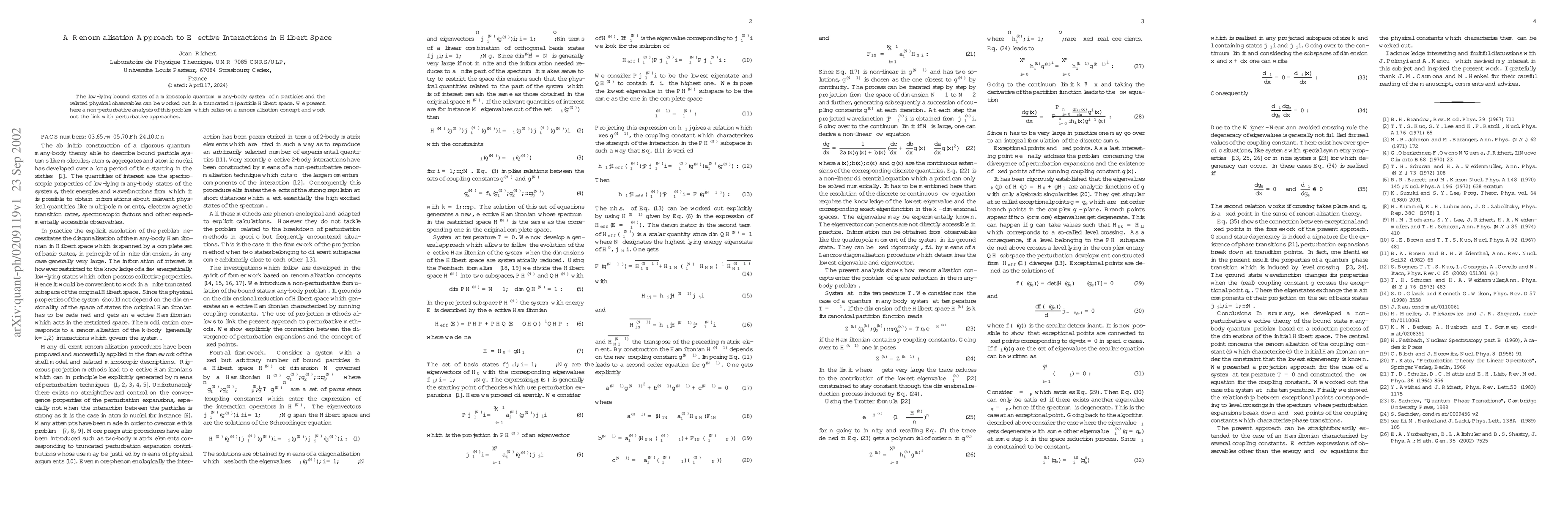 Thumbnail for A Renormalisation Approach to Effective Interactions in Hilbert Space