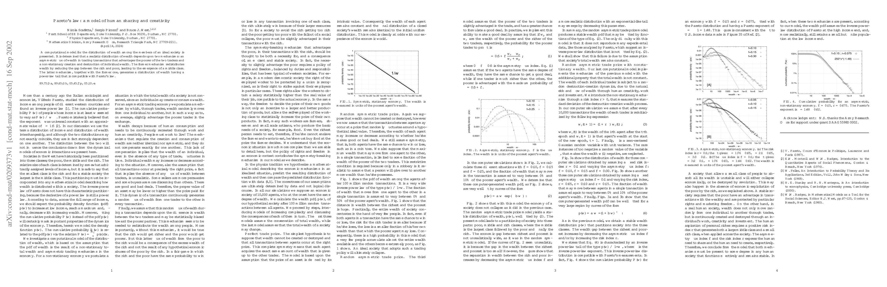 Thumbnail for Pareto's law: a model of human sharing and creativity
