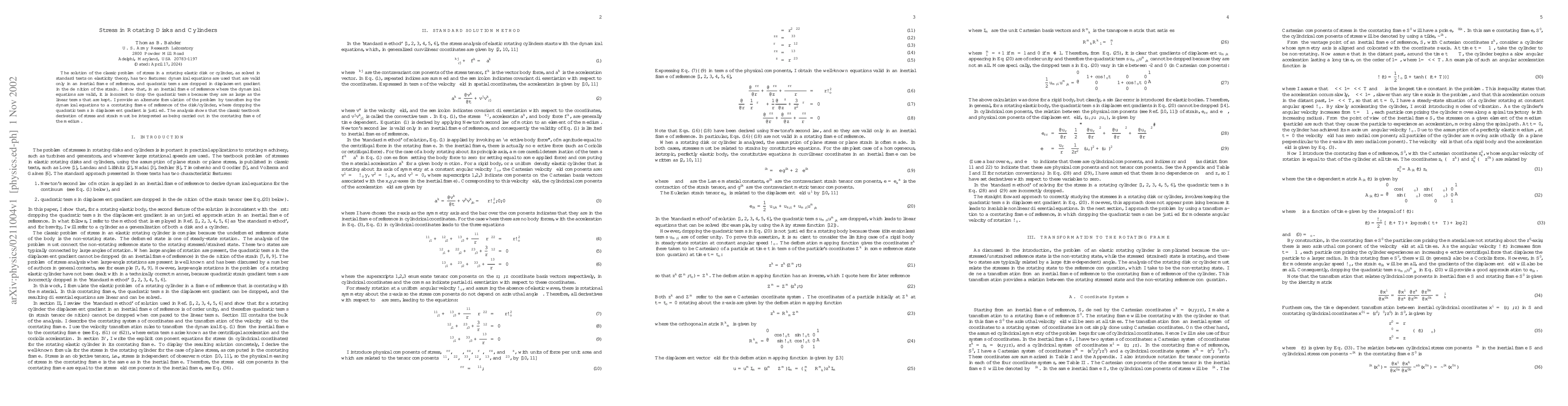 Thumbnail for Stress in Rotating Disks and Cylinders