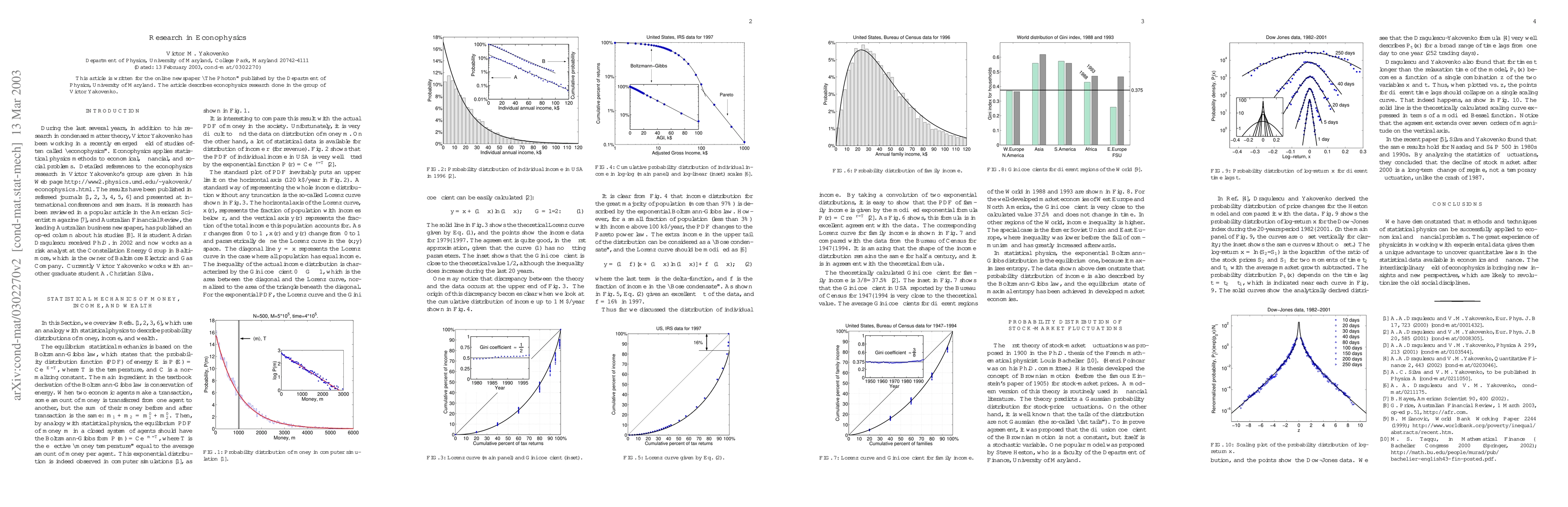 Thumbnail for Research in Econophysics