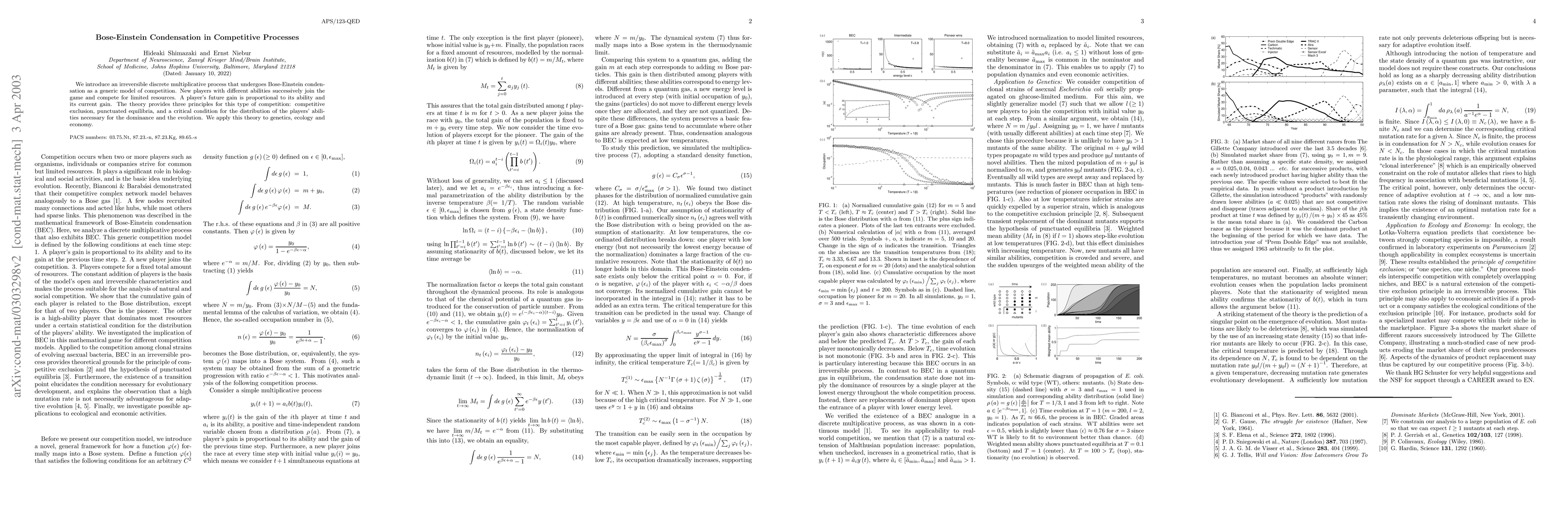 Thumbnail for Bose-Einstein Condensation in Competitive Processes