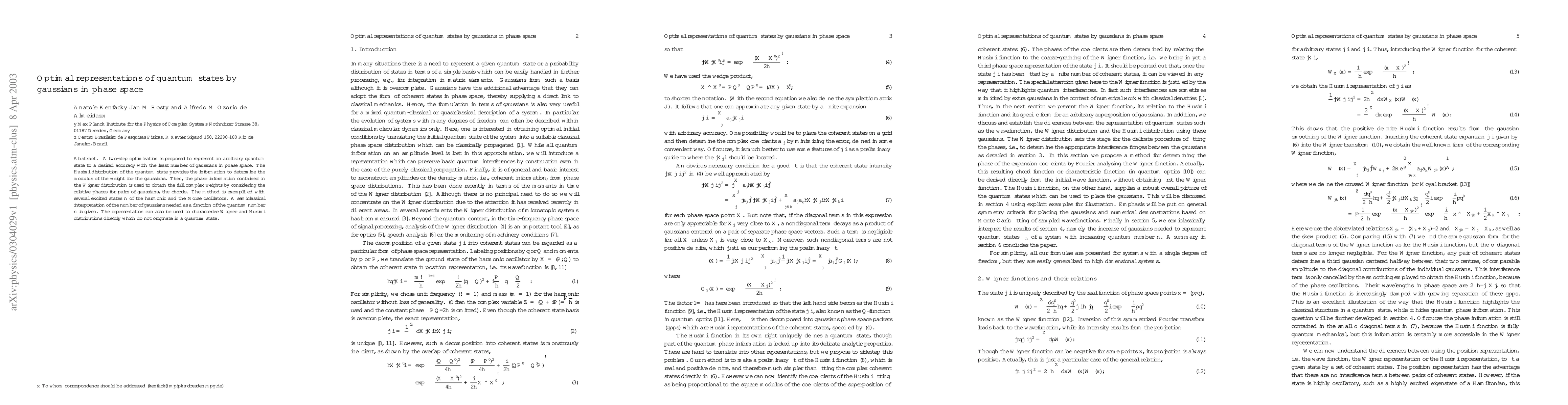 Thumbnail for Optimal representations of quantum states by gaussians in phase space