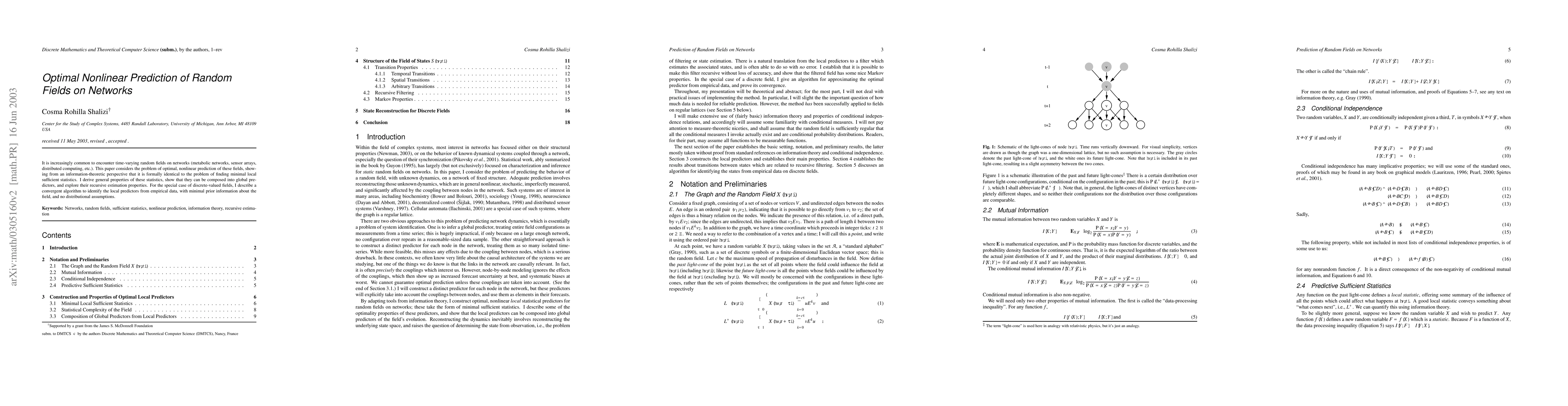 Thumbnail for Optimal Nonlinear Prediction of Random Fields on Networks