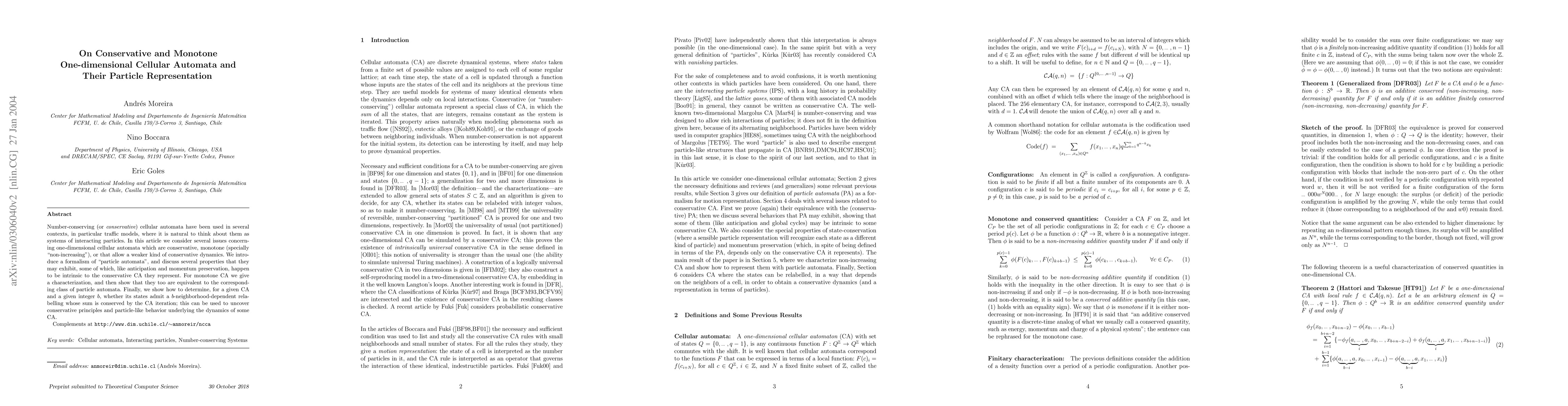 Thumbnail for On Conservative and Monotone One-dimensional Cellular Automata and Their
  Particle Representation