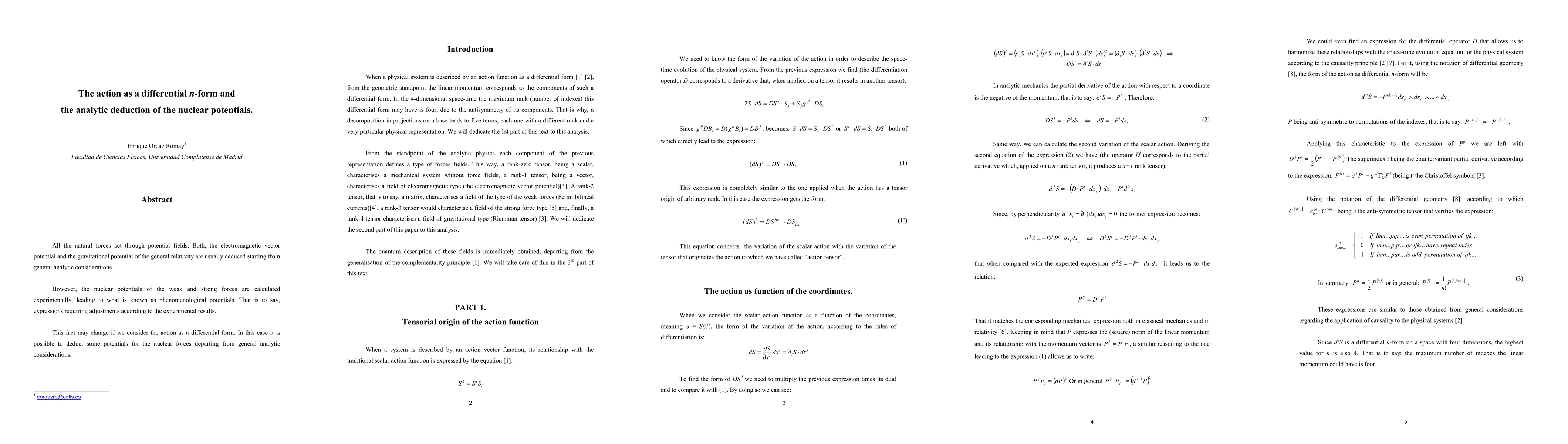 Thumbnail for The action as a differential n-form and the analytic deduction of the
  nuclear potentials