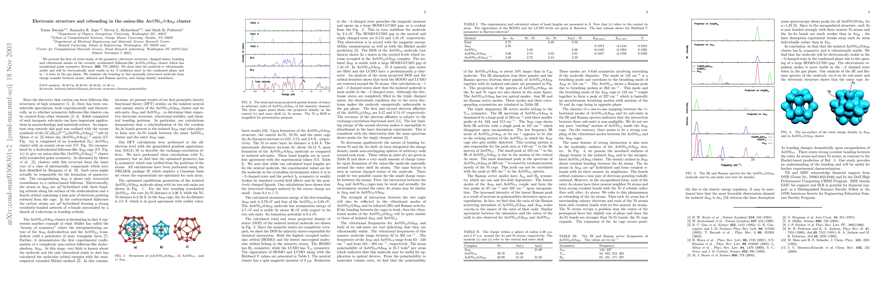 Thumbnail for Electronic structure and rebonding in the onion-like As@Ni12@As20
  cluster