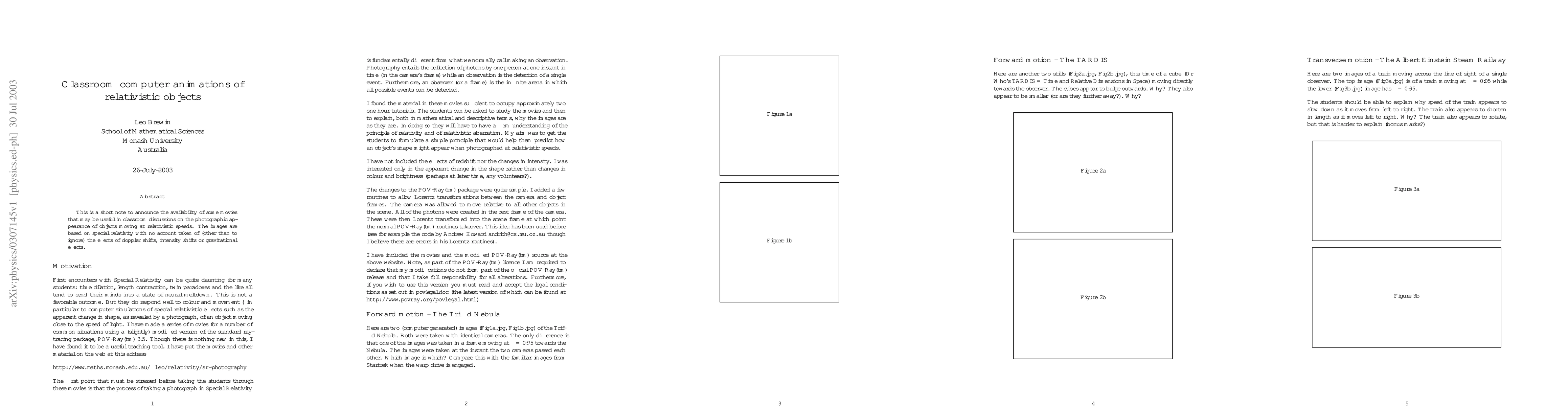 Thumbnail for Classroom computer animations of relativistic objects