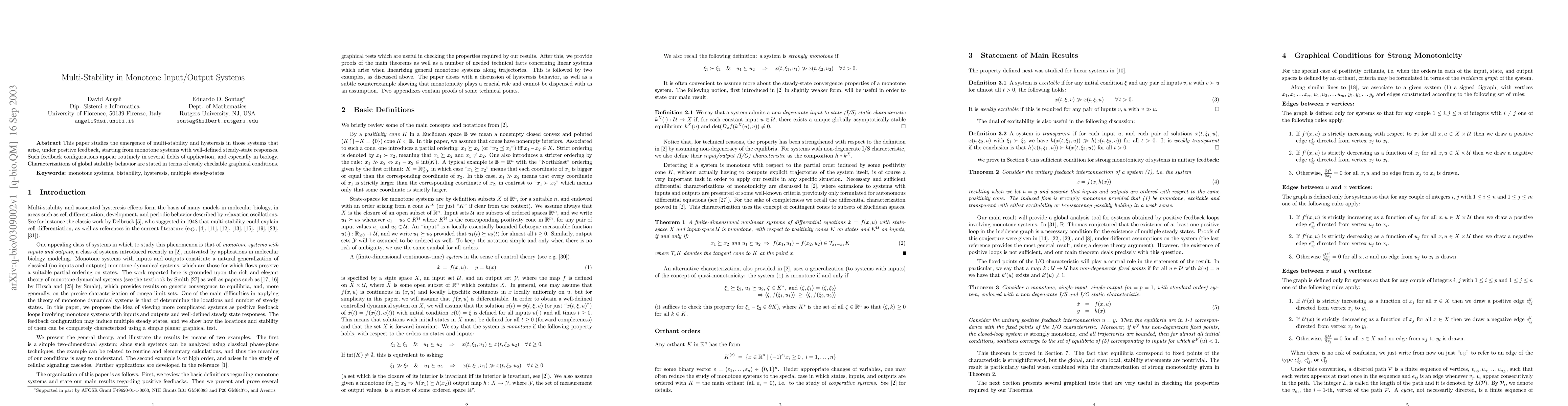Thumbnail for Multi-Stability in Monotone Input/Output Systems