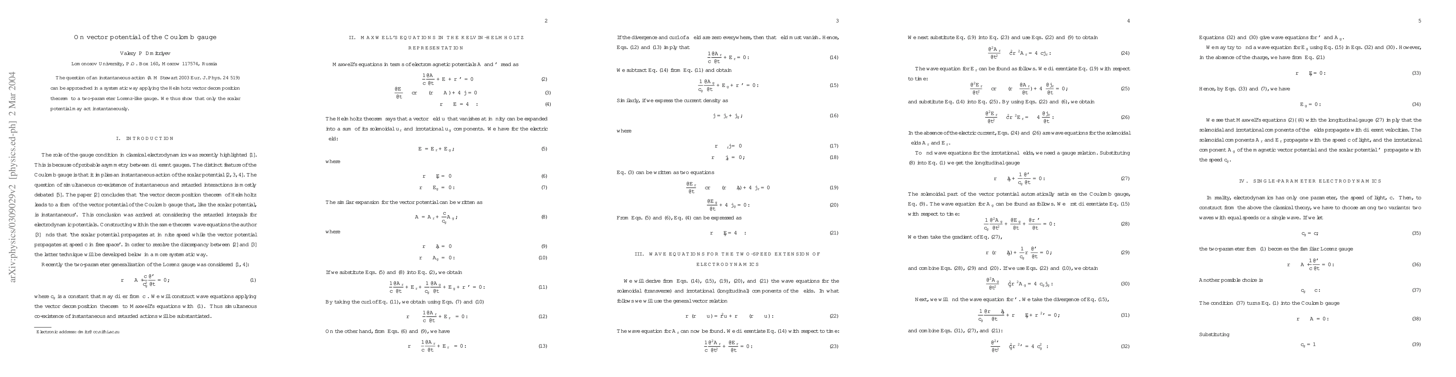 Thumbnail for On vector potential of the Coulomb gauge