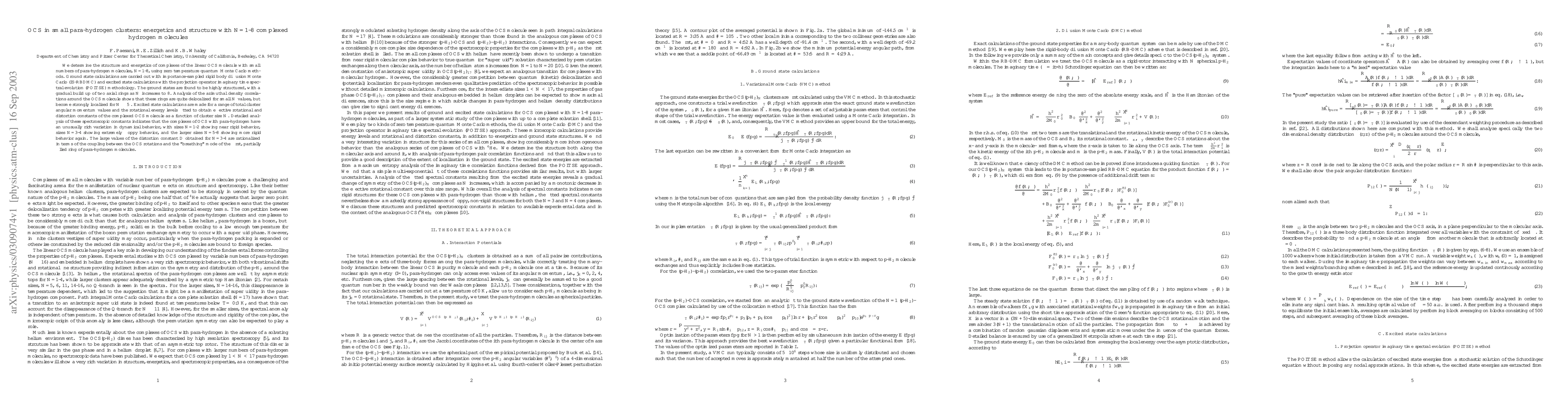 Thumbnail for OCS in small para-hydrogen clusters: energetics and structure with N=1-8
  complexed hydrogen molecules