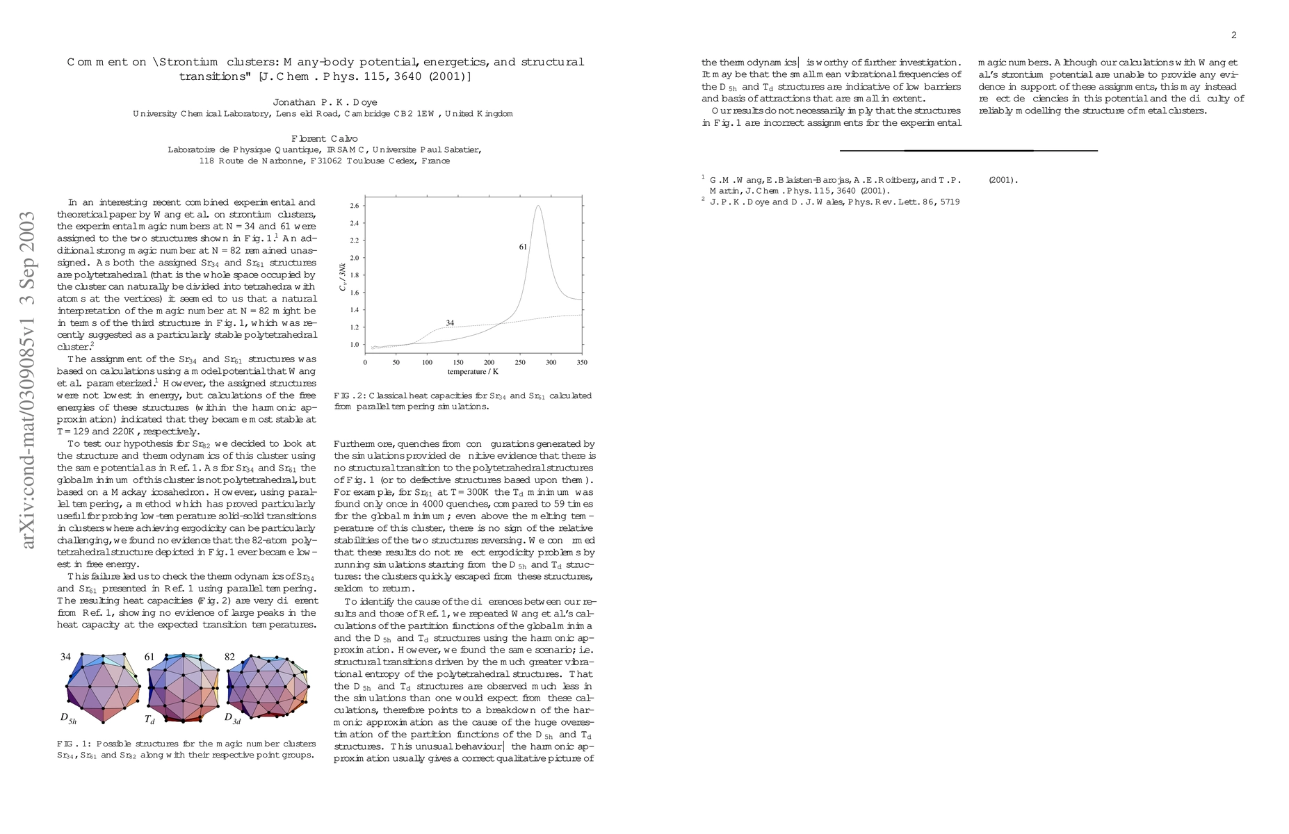 Thumbnail for Comment on ``Strontium clusters: Many-body potential, energetics, and
  structural transitions'' [J. Chem. Phys. 115, 3640 (2001)]