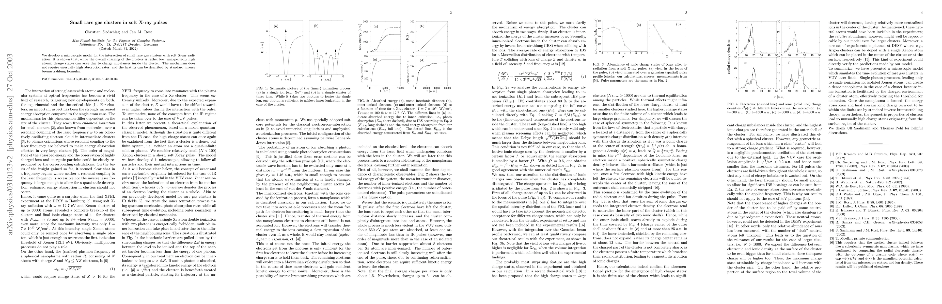 Thumbnail for Small rare gas clusters in soft X-ray pulses