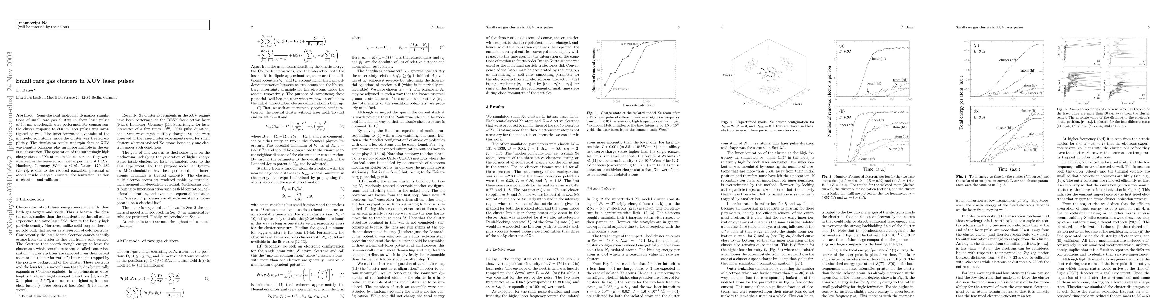 Thumbnail for Small rare gas clusters in XUV laser pulses