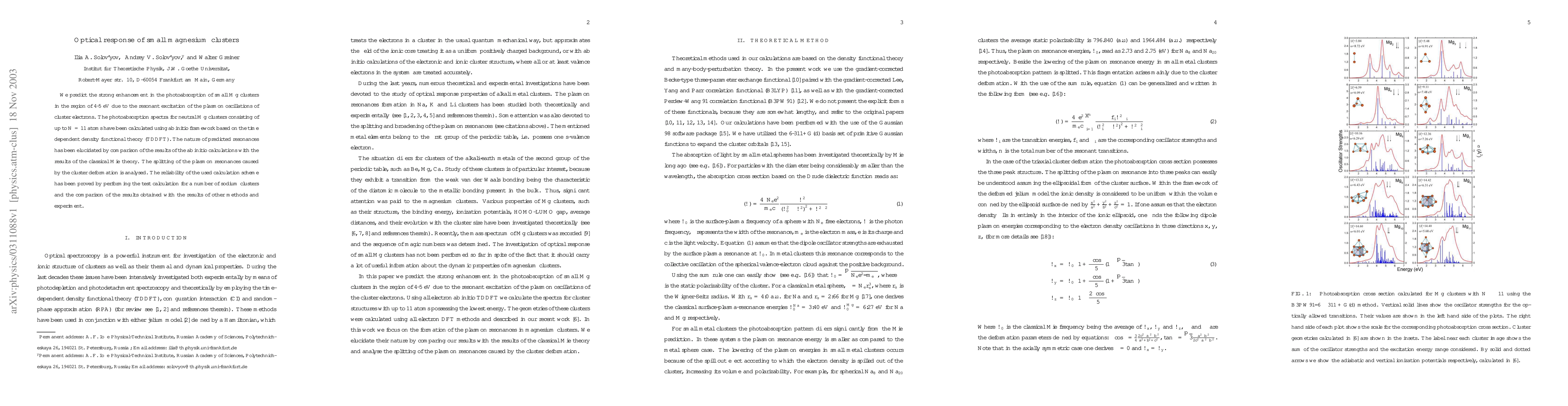 Thumbnail for Optical response of small magnesium clusters