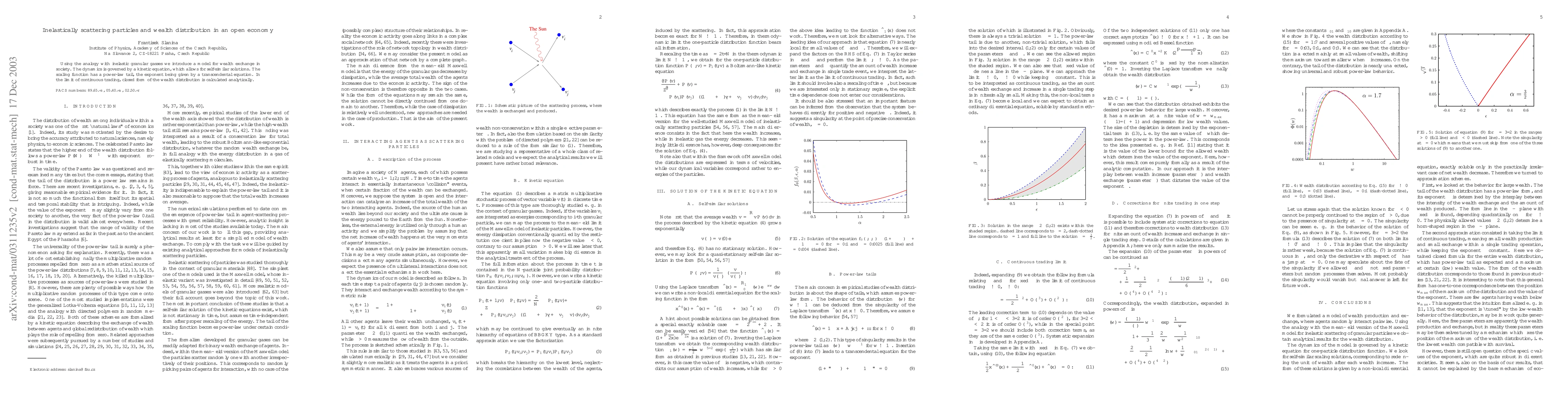 Thumbnail for Inelastically scattering particles and wealth distribution in an open
  economy