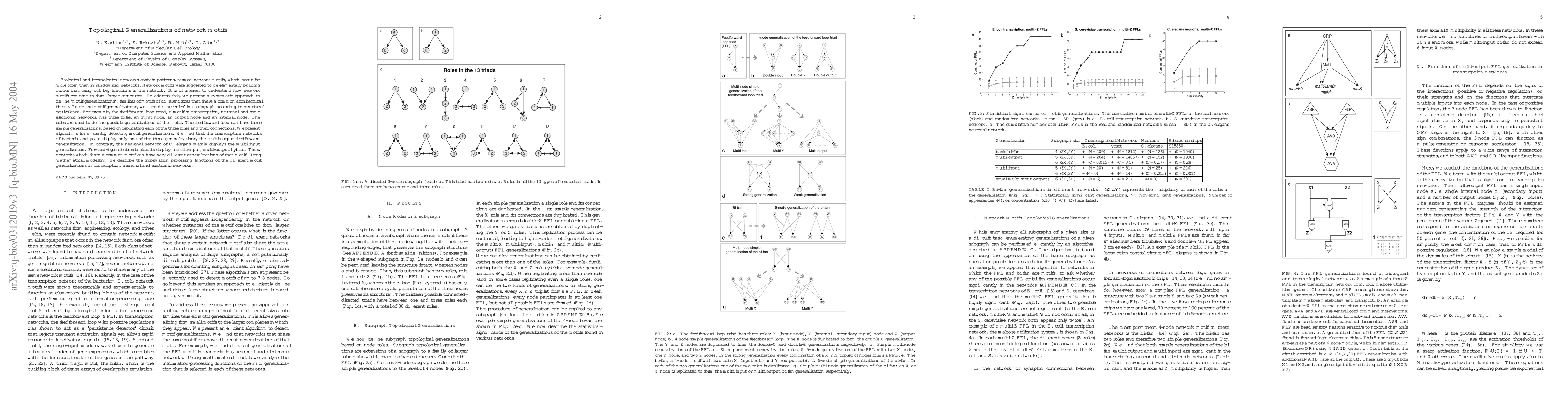 Thumbnail for Topological Generalizations of network motifs