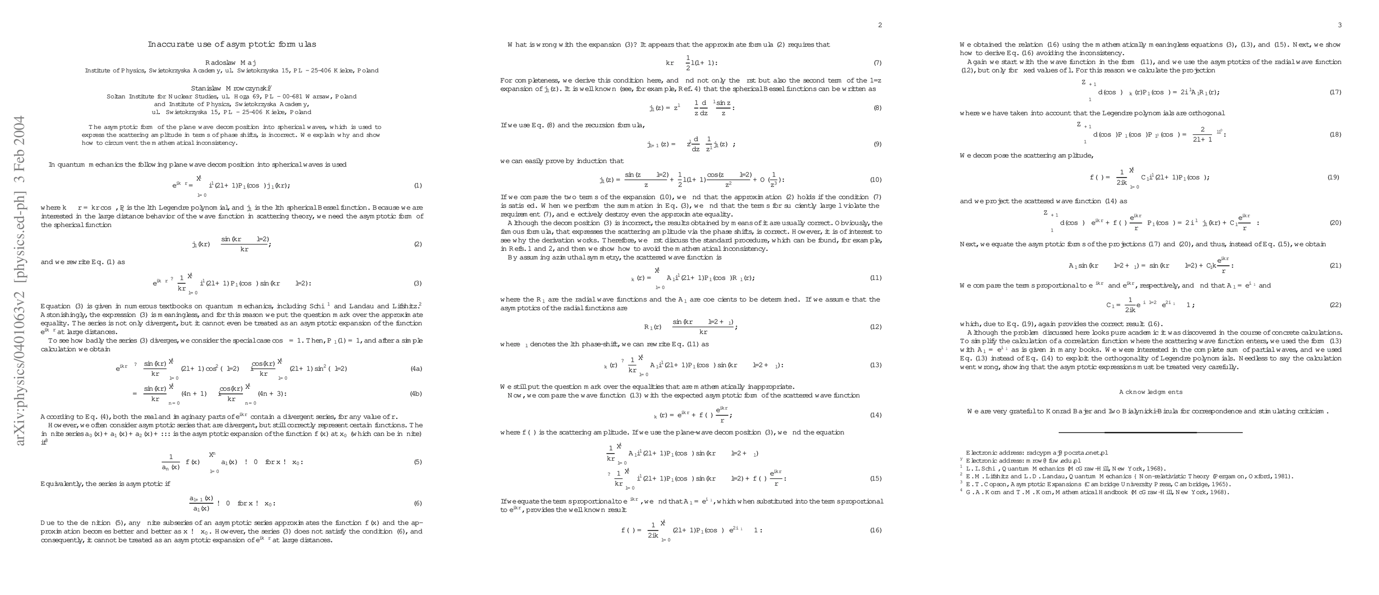 Thumbnail for Inaccurate use of asymptotic formulas
