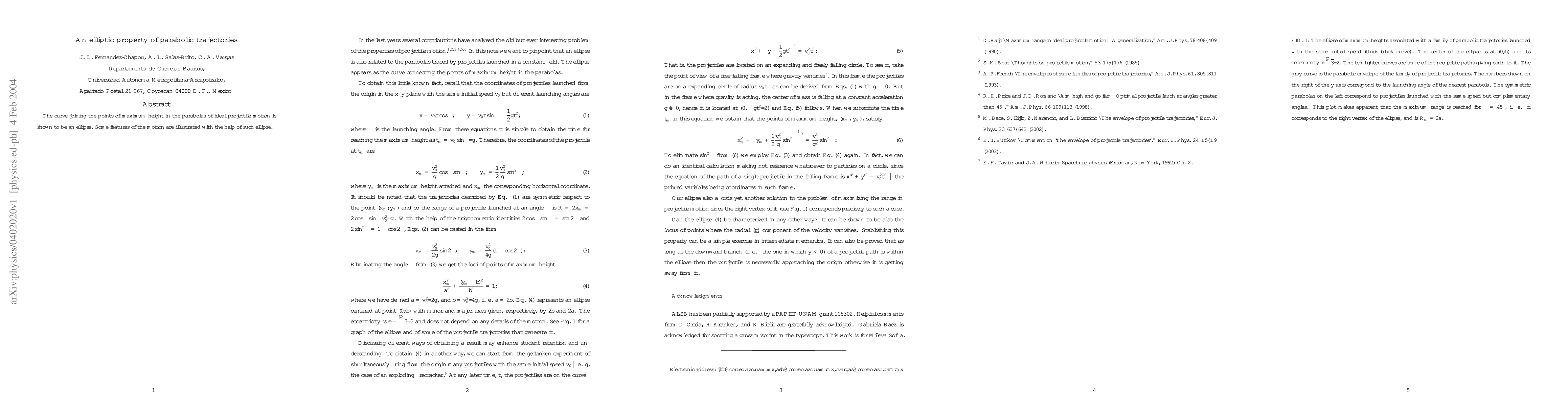 Thumbnail for An elliptic property of parabolic trajectories