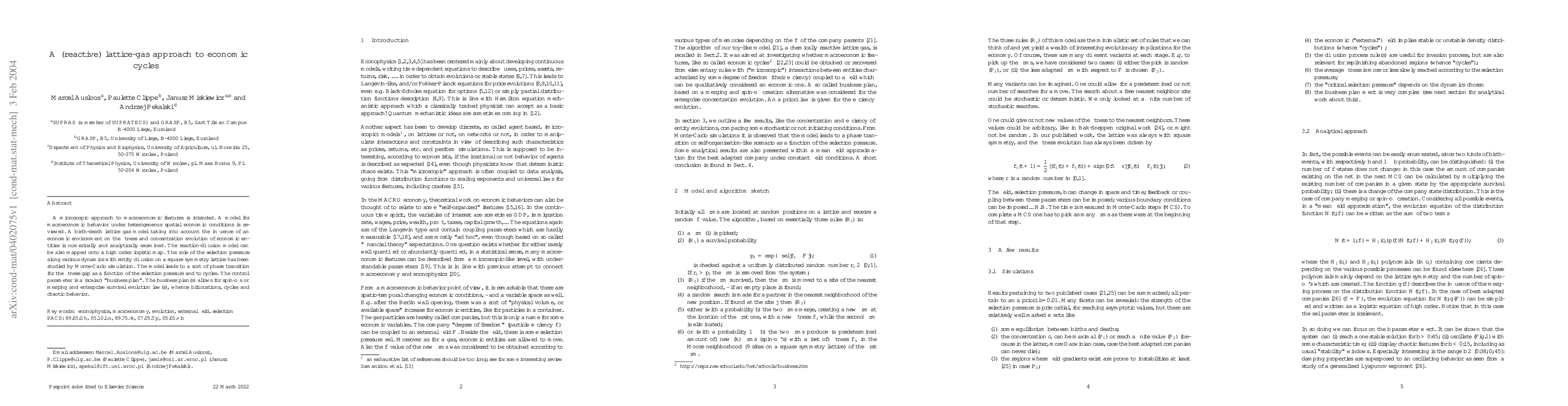 Thumbnail for A (reactive) lattice-gas approach to economic cycles