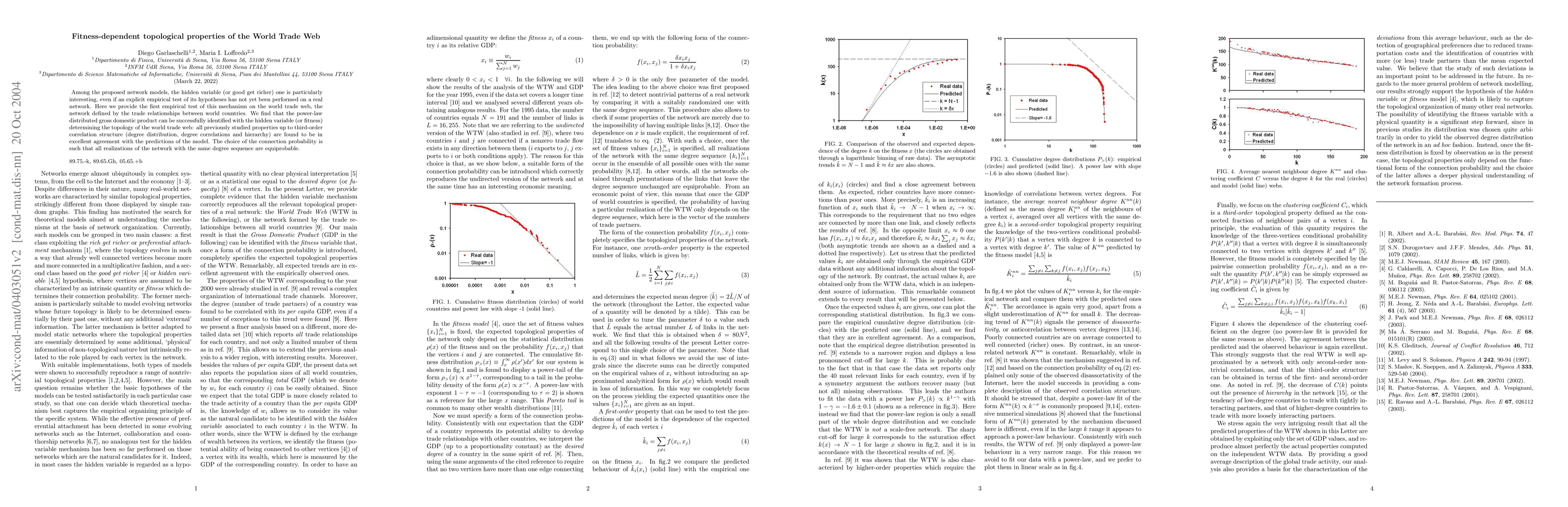 Thumbnail for Fitness-dependent topological properties of the World Trade Web
