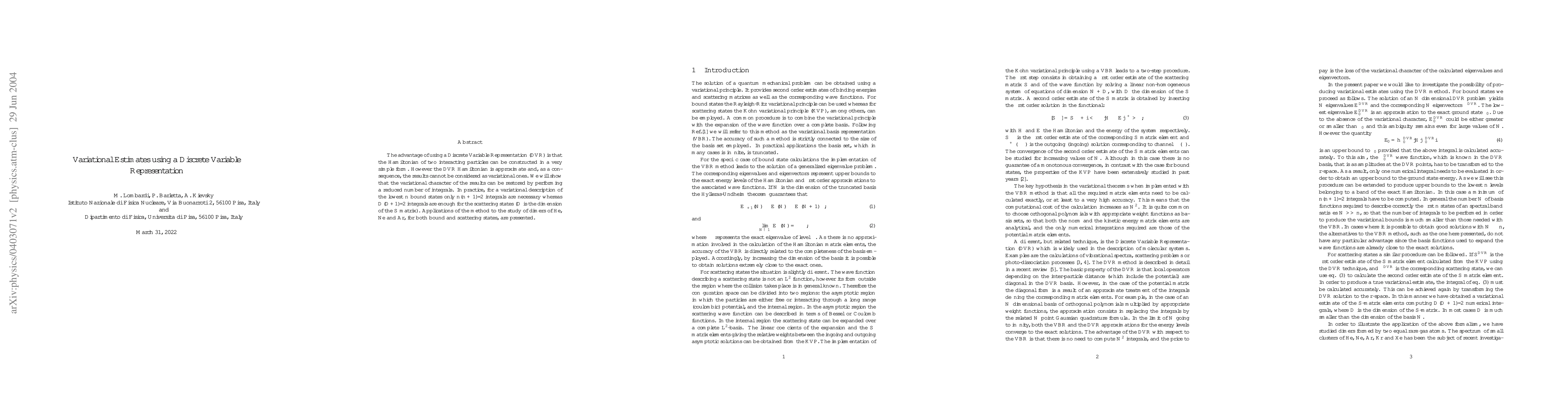 Thumbnail for Variational Estimates using a Discrete Variable Representation