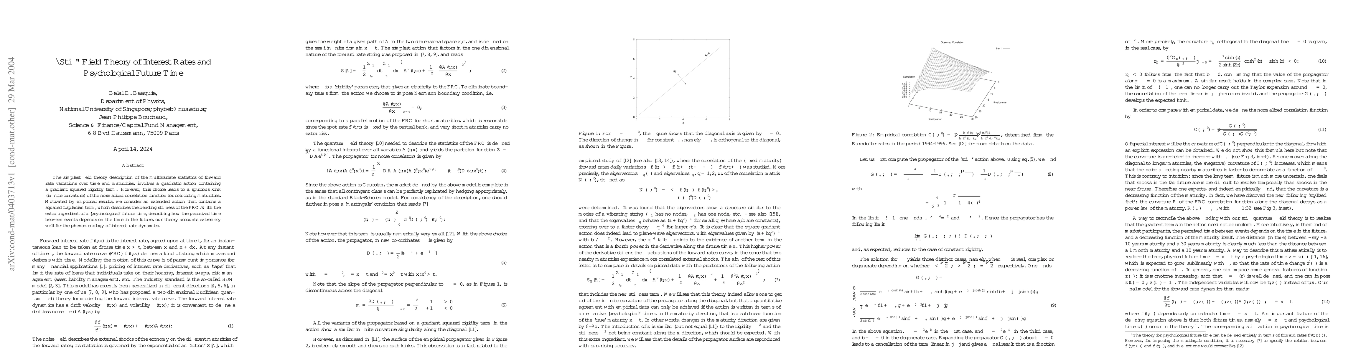 Thumbnail for "Stiff" Field Theory of Interest Rates and Psychological Future Time