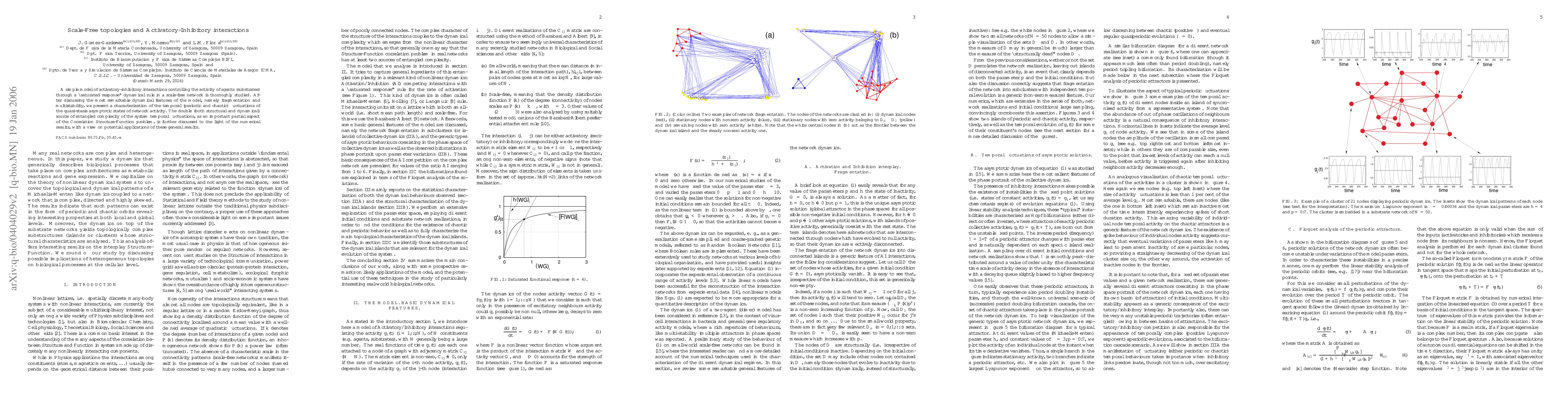 Thumbnail for Scale-Free topologies and Activatory-Inhibitory interactions