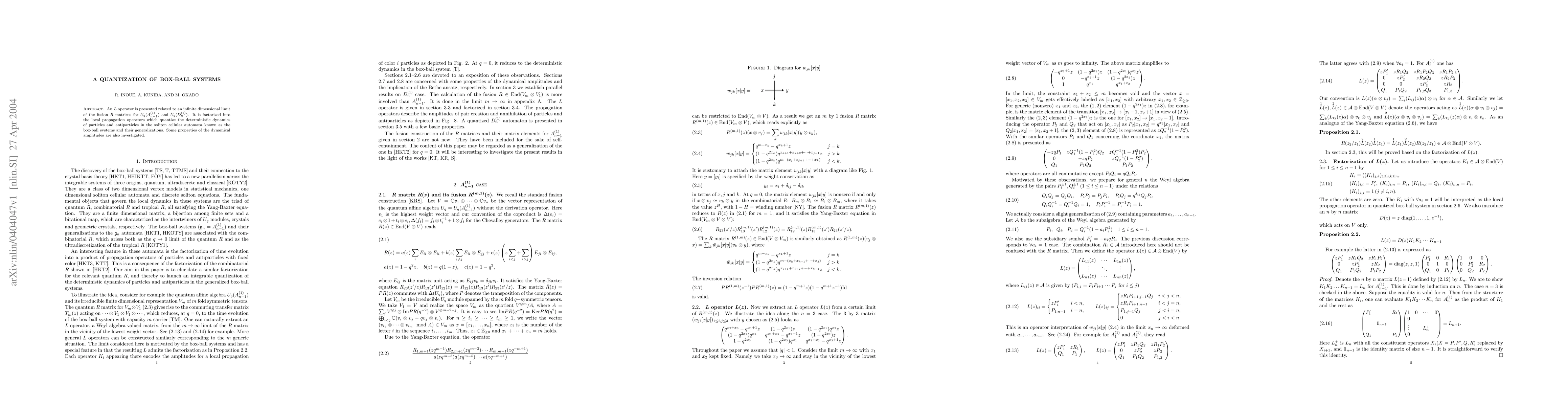Thumbnail for A Quantization of Box-Ball Systems