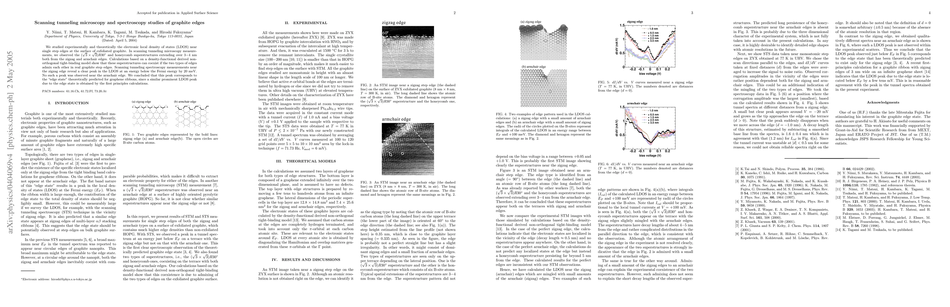 Thumbnail for Scanning tunneling microscopy and spectroscopy studies of graphite edges