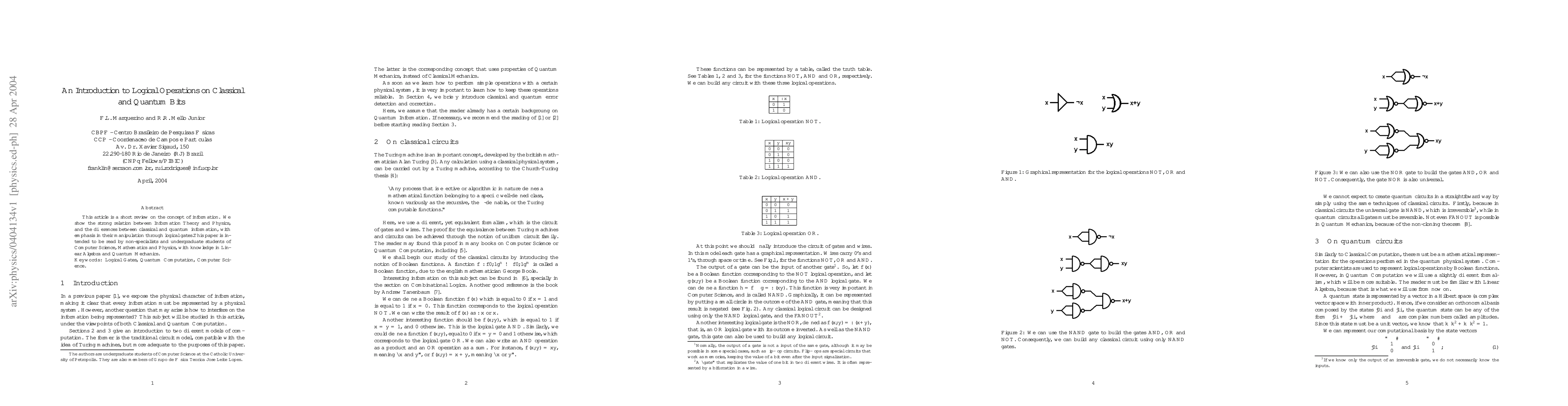 Thumbnail for An Introduction to Logical Operations on Classical and Quantum Bits