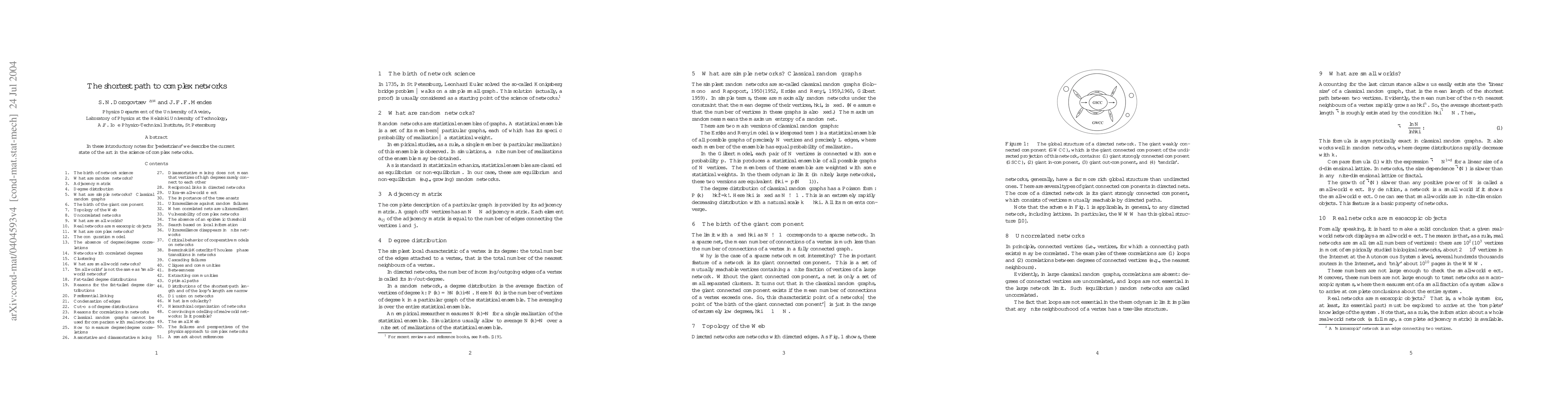Thumbnail for The shortest path to complex networks