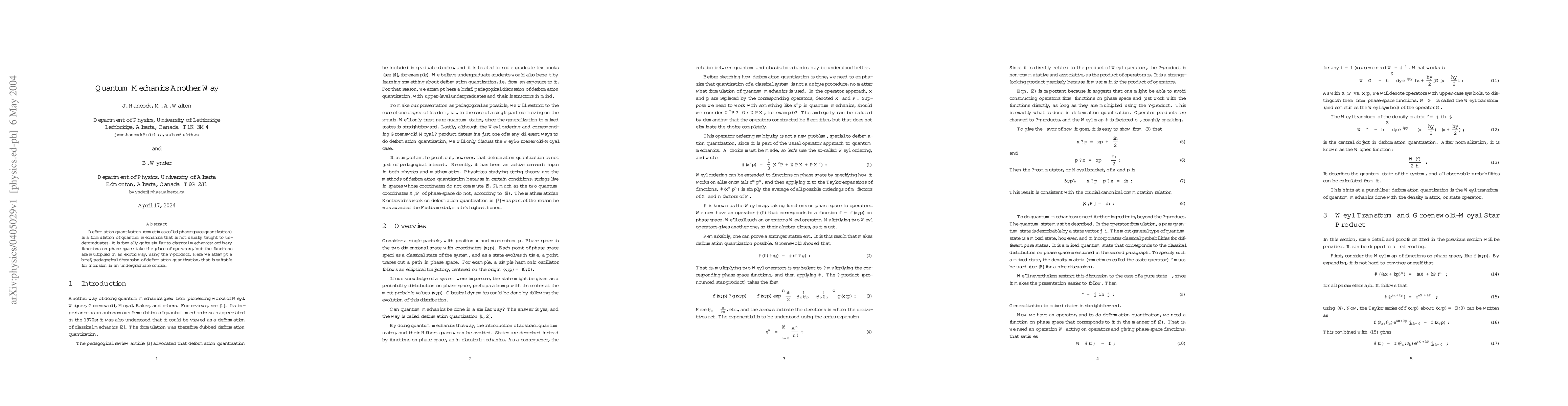 Thumbnail for Quantum Mechanics Another Way