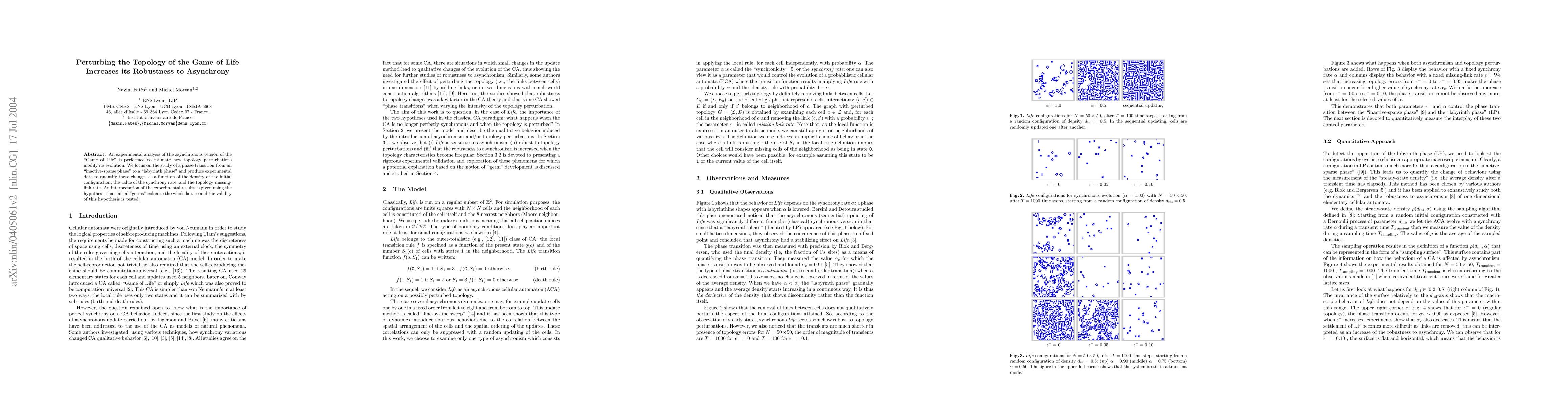 Thumbnail for Perturbing the topology of the Game of Life increases its robustness to
  asynchrony