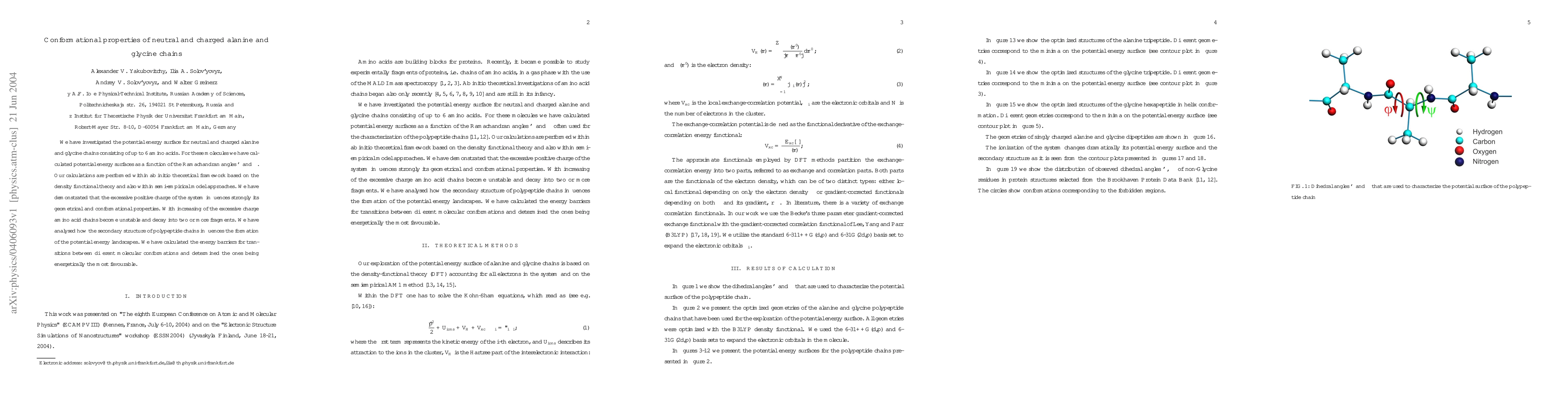 Thumbnail for Conformational properties of neutral and charged alanine and glycine
  chains