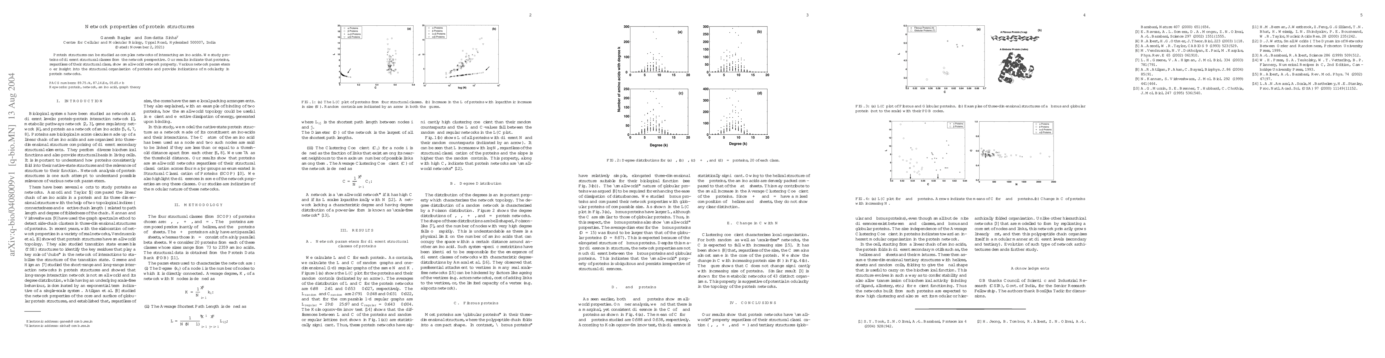 Thumbnail for Network properties of protein structures