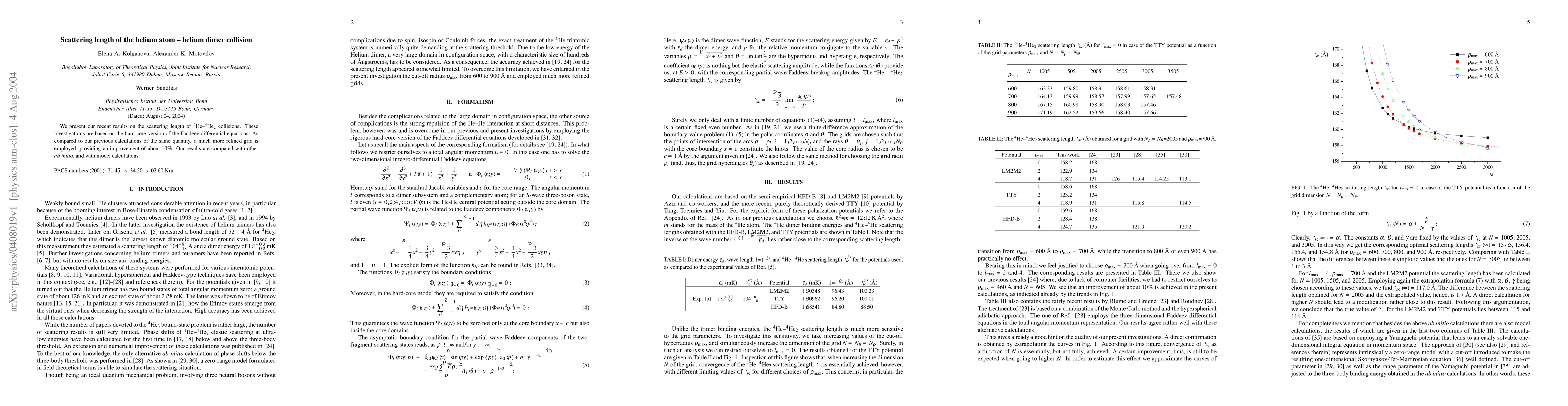 Thumbnail for Scattering length of the helium atom - helium dimer collision